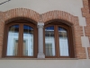Ventanal 4 hojas con ventana curva PVC imitación madera
